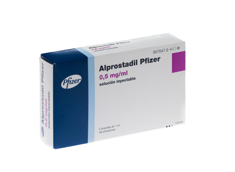Alprostadil inyectable precio: Prospecto, dosis y uso – Pfizer 0,5 mg/ml solución inyectable