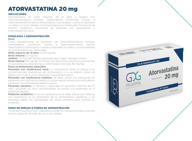 ATVASTATINA ABEX 20 mg: Ficha técnica, dosis y usos del medicamento recetado