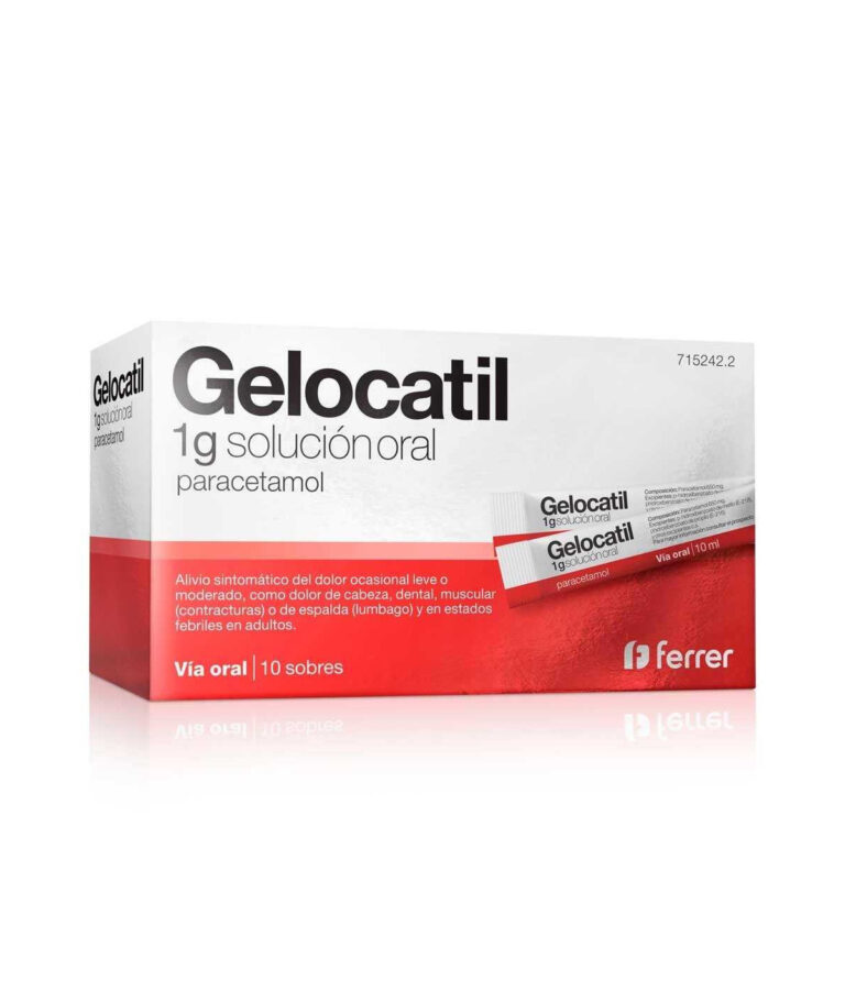 Gelocatil 1 g solución oral: Información, usos y efectos secundarios