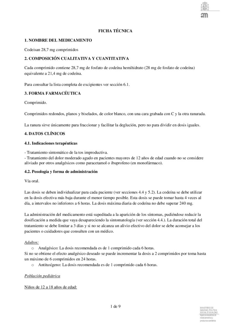LASA con Codeína: Ficha Técnica, dosis y Administración | Solución Oral