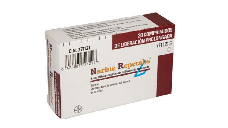 Narine Repetabs: Precio sin receta y prospecto de los comprimidos de liberación prolongada 5 mg/120 mg