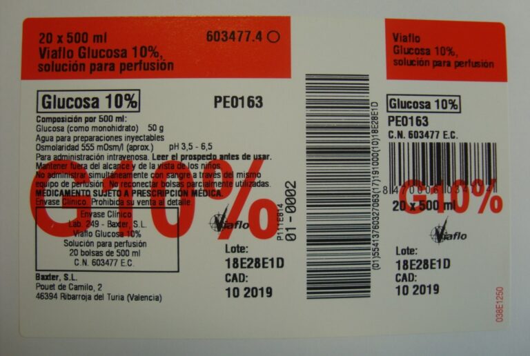 Viaflo Glucosa 10% Solución para Perfusión: Información sobre azúcar en sangre alto